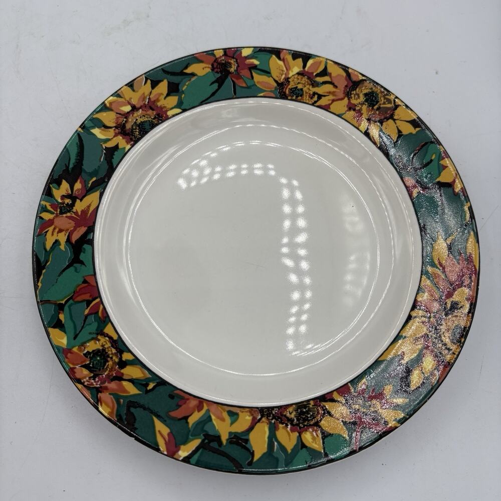 Sakura Vitromaster Salad Plates 7.75" Sunflower 1994 Sue Zipkin Lot Set of 4 Vtg - Picture 5 of 12